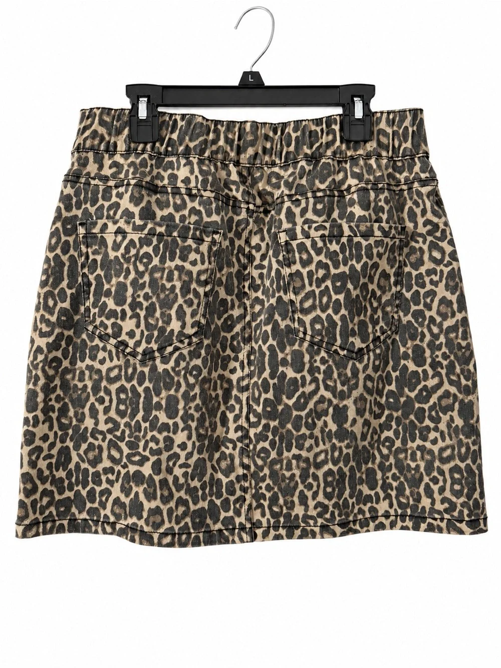 boston proper size 6 leopard print mini skirt pull on stretch waist